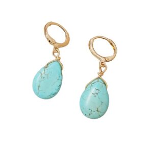 Σκουλαρίκια με τυρκουάζ πέτρα