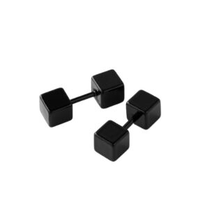 Σκουλαρίκια τετράγωνα μαύρα