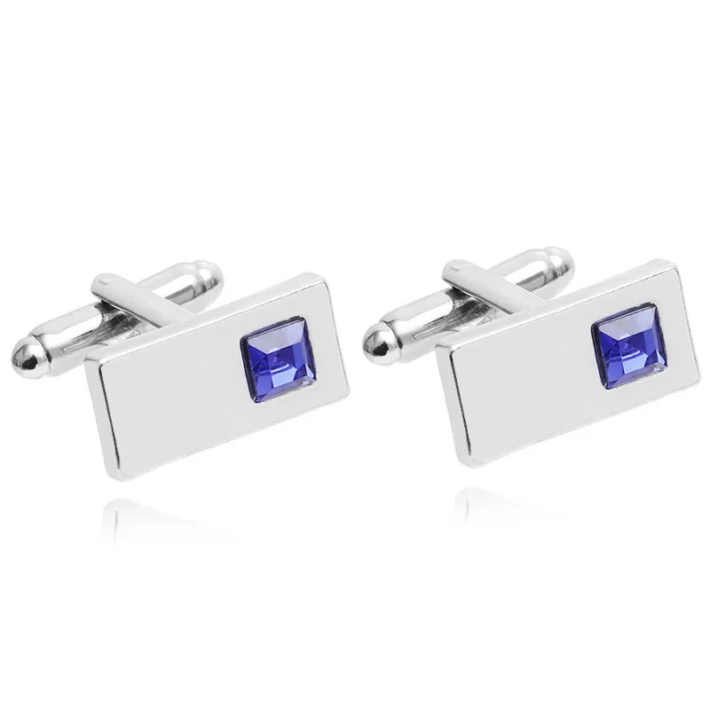 Cross-border-wish-hot-selling-accessories-European-and-American-new-men-39 Blue Zircon Cufflinks