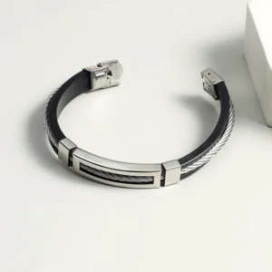 Spiral Stripe Rubber Bangle