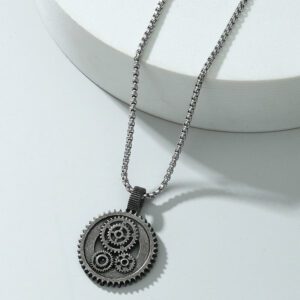 Gear stainless steel necklace